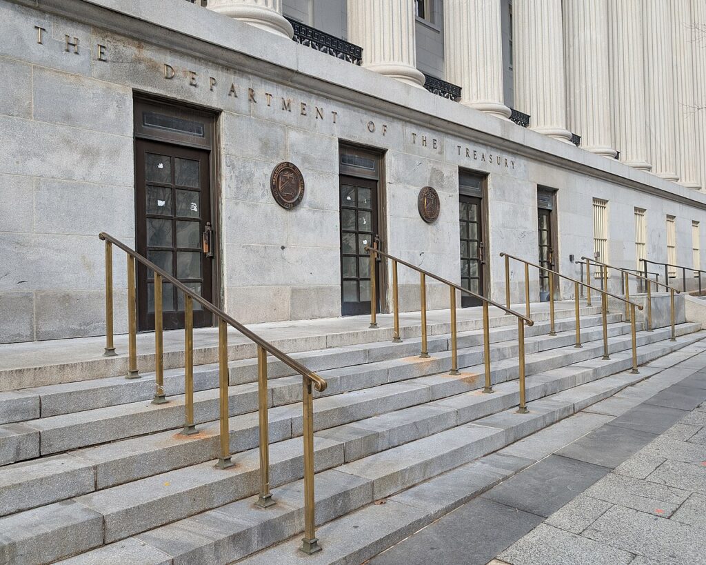 File:Department of the Treasury sign Washington DC 2025-12-17 10-40-05.jpg — illustrative image